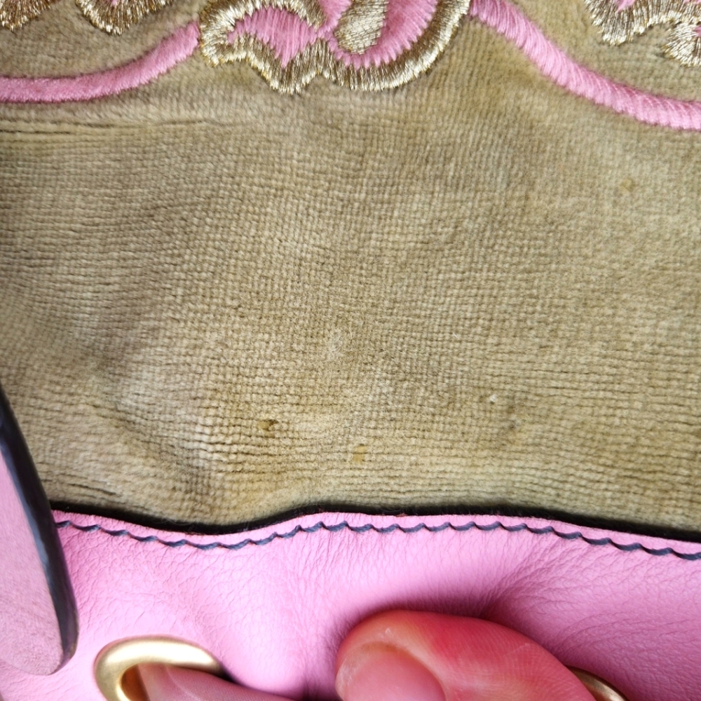 SOLD Juicy Couture Velour Sage Green and Baby Pink Daydreamer Bag - Picture 12 of 13